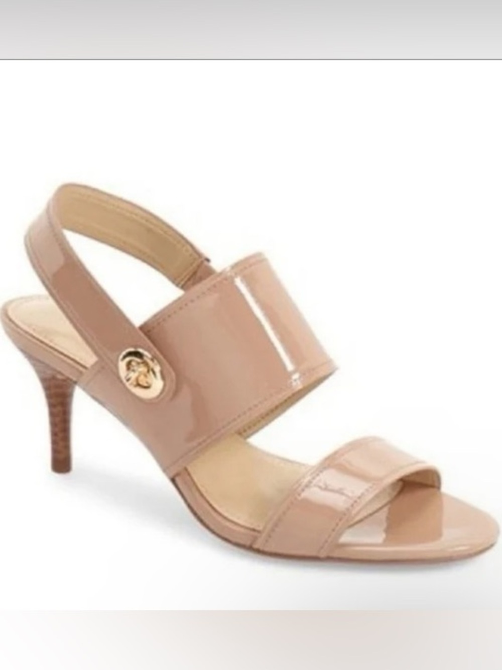 Coach Blush Nude Patent Slingback Marla Sandal Size 7 New